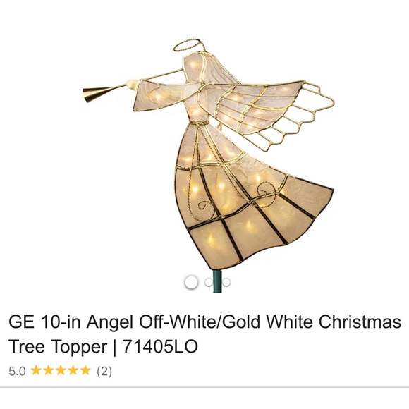 Holiday 1 Capiz Shell Tree Topper Lighted Trumpet Angle Nib Lovely